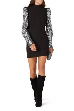 Nicole Miller Sequin Sleeve Dress - Size Small